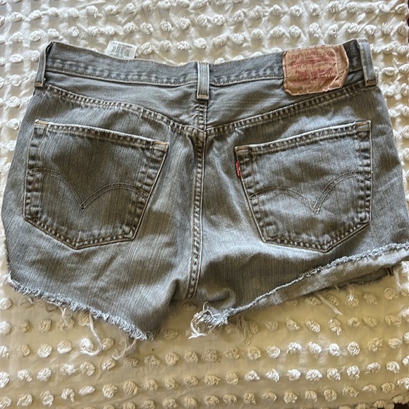 Vintage 501 Levi’s 34” waist button fly cut off jean shorts - Picture 2 of 3